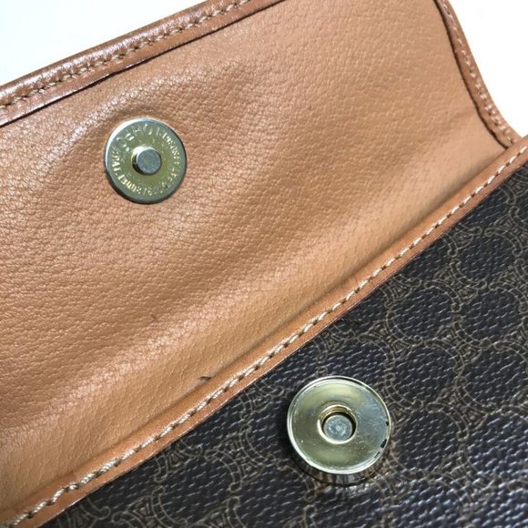 CELINE Macadam 2WAY Cluch Bag Waist Pouch PVC/Leather Brown - Picture 7 of 16